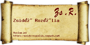 Zsidó Rozália névjegykártya