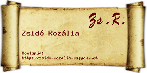 Zsidó Rozália névjegykártya
